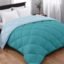 AYKA Reversible Comforter 220 GSM Microfiber Reversible AC Comforter/Blanket for Winter/Quilt/Duvets for Queen Size Single Bed Comforter (60 * 90, Teal & SkyBlue)| TC - 220