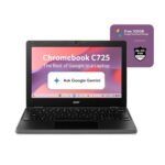 Acer Chromebook, MediaTek Kompanio 540 Octa-Core Processor, 4GB RAM, 64GB eMMC, Full HD, 11.6"/27.94cm Display, Chrome OS, Black, 1.2 KG, C725, Arm Mali G57 Graphics, WiFi 6E Laptop