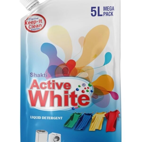 Active White Liquid Detergent - 5L Mega Pack | Lavender Fragrance | Front Load & Top Load Machine Wash & Bucket Wash Expert | Powerful Stain Removal | Gentle on Clothes | Value Family Refill Pack