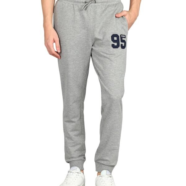 Alan Jones Clothing Men Mid Rise Cotton Blend Joggers Track Pants | French Terry | Zipper Pocket | Casual, Gym & Lounge Wear