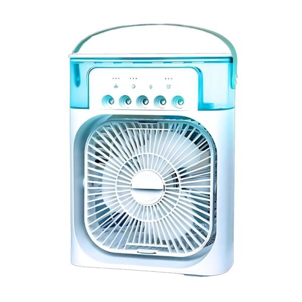 All-in-One Mini Air Cooler with 7-Color LED, 3 Speed Fan, 3 Mist Modes & Timer – Portable Rechargeable Tabletop AC for Room, Office, Dorm, Travel – Personal Air Conditioning Fan