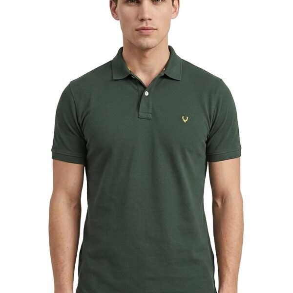 Allen Solly Men’s Polo T‑Shirt | Comfortable Rich Cotton Blend, Band Collar, Regular Fit | Stylish & Premium All Day Wear