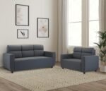 Amazon Brand - Solimo Elanzu 5 Seater Sectional Sofa Set (Fabric, Anchor Grey)