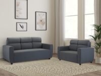 Amazon Brand - Solimo Elanzu 5 Seater Sectional Sofa Set (Fabric, Anchor Grey)