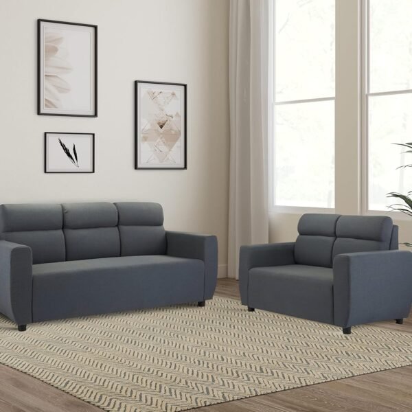Amazon Brand - Solimo Elanzu 5 Seater Sectional Sofa Set (Fabric, Anchor Grey)