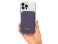 Ambrane Magsafe Wireless 10000Mah Fast Charging Power Bank, Strong Magnet, Micro USB Input, 22.5W Output For Iphone 12 Above, Android & Other Qi Enabled Devices + Magnetic Ring (Aerosync Snap, Purple)