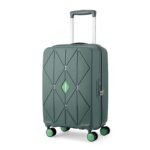 American Tourister Qubiz | Cabin Trolley Bag (55 cm) | 360° 8 Wheel Travel Luggage | Hard Case Polypropylene Suitcase | Recessed Combination Lock | Green