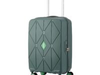 American Tourister Qubiz | Cabin Trolley Bag (55 cm) | 360° 8 Wheel Travel Luggage | Hard Case Polypropylene Suitcase | Recessed Combination Lock | Green