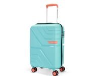 American Tourister Upland Sport 55 CM Small Carry-On Luggage, Polypropylene (PP) Hardside 8 Wheels Spinner Luggage with Combination Lock, Suitcase/Trolley Bag for Travel - Blue