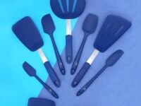 Amour Silicone Spatula Set - 8-Piece 450oF Heat-Resistant Baking Spoon & Spatulas - Ergonomic Easy-to-Clean Seamless One-Piece Design - Nonstick - Dishwasher Safe - (Blue)