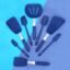 Amour Silicone Spatula Set - 8-Piece 450oF Heat-Resistant Baking Spoon & Spatulas - Ergonomic Easy-to-Clean Seamless One-Piece Design - Nonstick - Dishwasher Safe - (Blue)