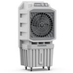 Amplesta Hummer 110L Desert Commercial Air Cooler for Home with 20” Fan, Powerful 125 ft. Air throw, 75mm Honeycomb pads, Inverter Friendly, 3 Speed, Cooler for room; Light Grey (1 Year warranty)
