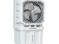 Amplesta Hummer 125L Desert Commercial Air Cooler for Home with 24” Fan, 12000 CMH, Powerful 150 ft. Air throw, 75mm Honeycomb pads, Inverter Friendly, 3 Speed, Cooler for room; Grey (1 Year warranty)