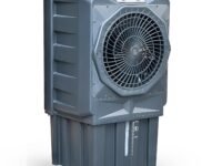 Amplesta Tejas 110L Desert Commercial Air Cooler for Home with 20” Fan, Powerful 125 ft. Air throw, 75mm Honeycomb pads for cooling, 3 Speed, Cooler for room; Dark Grey (1 Year warranty)