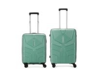 Aristocrat 2 Pc Polypropylene Prime Set 8 Spinner Wheels Trolley Bags for Travel Hardcase Luggage,Lightweight Bag & Combination Lock with 3 Years Warranty (Green) (55, 66) Cm, Small,Medium