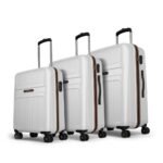 Aristocrat Atlas Set of 3 (Cabin+Medium+Large) Hard Case Trolley Bags, White