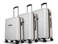 Aristocrat Atlas Set of 3 (Cabin+Medium+Large) Hard Case Trolley Bags, White