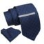 Axlon Tie for Men – Dotted Silk Neck Ties Set with Cufflinks Flower Pin, Pocket Square & Black Gift Box, Combo Necktie Sets for Office Wear, Formal Suits & Weddings (Navy, AXNW33)