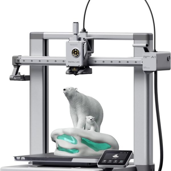 Bambu Lab A1 3D Printer by WOL3D - High Speed FDM 3D Printers with Full Auto Calibration, Active Flow Rate Compensation, 256×256×256mm Build Volume, Precision Desktop & Quiet 48dB Printing Machine
