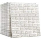 Barebeauty 3D Wall Panel Wallpaper, Self Adhesive PE Foam Brick Sticker, Waterproof Peel & Stick Wall Covering for Home, Bedroom & Living Room Decor, 70 x 77 cm (Pack of 30, 174 Sq. Ft. Approx)