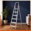 Bathla Advance 6-Step Aluminium Ladder | 150 Kg Load Capacity | Anti-Slip Steps | Sure-Hinge Technology | Home Use Step Ladder | 5 Year Warranty
