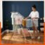 Bathla Foldable Cloth Drying Stand - Neo | 26 Drying Rails | Weather Resistant Alloy Steel Laundry Rack | Lightweight Clothes Dryer Stand for Home & Balcony | 2 Year Warranty (Bright Orange)