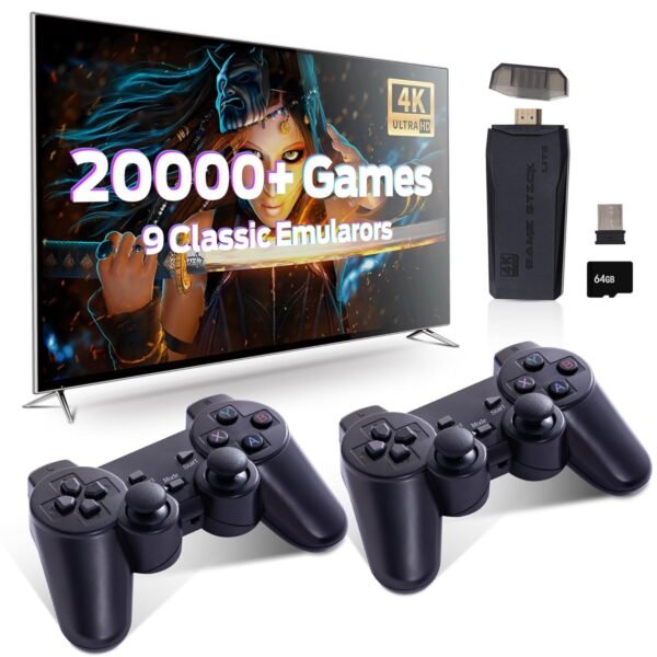 Bestie toys USB Wireless Console Game Stick Video Game Console Built-in Classic Games 8 Bit Mini Retro Controller HDMI Output Dual Player- 4K Ultra HD Game Stick