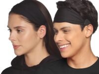 Boldfit Gym Headband for Men and Women - Sports Headband for Workout & Running, Breathable, Non-Slip & Quick Drying Head Bands for Long Hair (Black), One Size (HeadBandBlack)