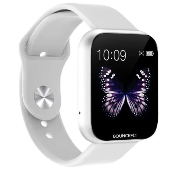 Bouncefit D20 Y68 Fitness Band Smart Watch for Men, Women, Boys, Girls, Kids – Single Touch Interface, Water Resistant, Workout Mode, Quick Charge Sports Smartwatch – White