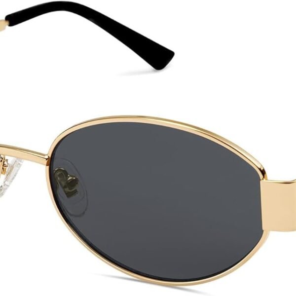 CREEK Retro Oval Sunglasses for Women & Men | Trendy Metal Sun Glasses Classic Shades | UV400 Protection
