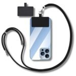 CRYSENDO Universal Cell Phone Lanyard With Adjustable Strap | Phone Necklace Comfortable Around The Neck, Compatible with All Smartphones | Multipurpose, Used For Badge & Key (Black)