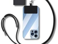CRYSENDO Universal Cell Phone Lanyard With Adjustable Strap | Phone Necklace Comfortable Around The Neck, Compatible with All Smartphones | Multipurpose, Used For Badge & Key (Black)