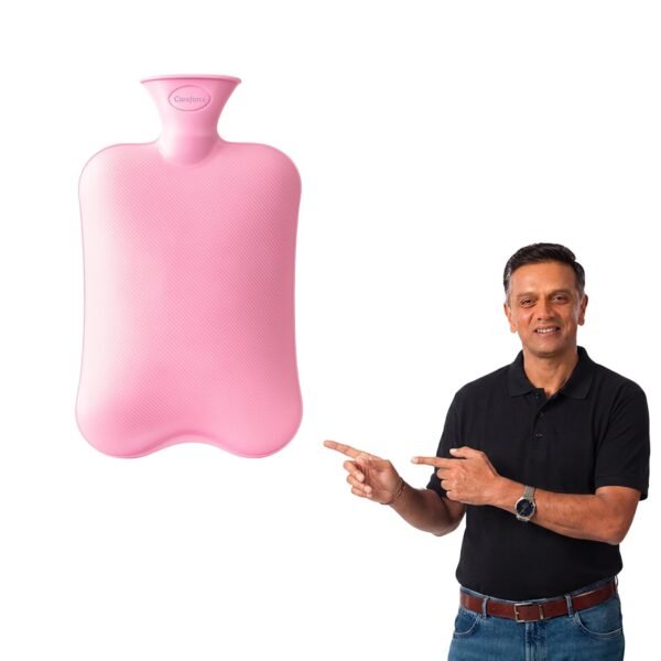 Careforce Hot Water Bag for Pain Relief hotpack Heating Pad for Periods Cramps, Muscle Aches Heat Pack for Back, Neck, Shoulder and Body Relief Rubber hotbag - PVC Light Pink - Pack of 1