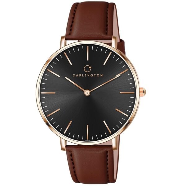 Carlington Iconic Analog Wrist Watches for Men with Premium Leather Strap - CT 2043