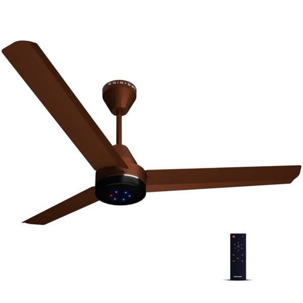 Colorbot Stella BLDC Ceiling Fans 1200mm | BEE 5 Star Rated Power Saver | AeroQuiet+ Technology | 370 RPM | Remote Control (Boost, Timer, LED, Reverse Mode) | 4 Years Warranty (Cocoa Brown)