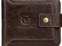 Contacts Men's RFID Blocking Wallet | Genuine Leather Wallet for Men with Rakhi | Gift Set for Brother, Combo (Brown)…