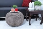 Cotton Knitted Pouf Ottoman Foot Stool/for Living Room, Bedroom Hall, Pouf Ball Chair/Pouf Exterior Ball, Round Ball - Pack of 1