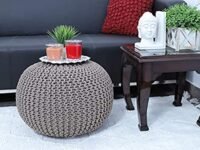Cotton Knitted Pouf Ottoman Foot Stool/for Living Room, Bedroom Hall, Pouf Ball Chair/Pouf Exterior Ball, Round Ball - Pack of 1