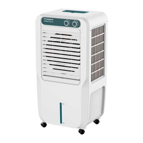 Crompton Ozone Personal Air Cooler 45L| High density honeycomb pad for cooling retention| Auto fill| Water level indicator Ice chamber| Cooling mode & Auto Swing |3 Years Brand Warranty