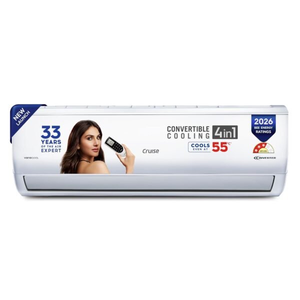 Cruise 1.5 Ton 3 Star VarioQool Split AC (New BEE rated, CWCVBM-VQ3D173) | Heavy Duty Cooling at 55°C | 120–150 sqft |100% Copper | Convertible 5-in-1 | Monsoon Comfort | PM2.5 Filter | Anti-Rust Tech