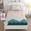 DECOMIZER Cotton 300 TC Feel All Around Elastic Fitted Glace Printed Single Bed Bedsheet With 1 Large Pillow Cover Fits Upto Mattress Of 6 Inch,Size-42 X 75 X 8 Inches,Design-Beige Green,Small_Single