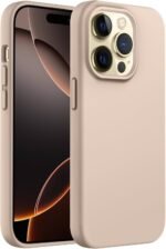 DIZORO® Compatible with iPhone 14 PRO Case, Liquid Silicone Case, Full Body Protective Cover, Shockproof, Slim Phone Case, Anti-Scratch Soft Microfiber Lining, 6.1 inch - Desert