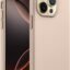 DIZORO® Compatible with iPhone 14 PRO Case, Liquid Silicone Case, Full Body Protective Cover, Shockproof, Slim Phone Case, Anti-Scratch Soft Microfiber Lining, 6.1 inch - Desert