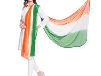 DUPATTA BAZAAR Multicolour Chiffon Dupatta republic day
