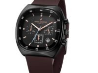Daniel Hechter Paris Bercy Collection Modern Chronograph Watch for Men with Square Dial and Silicon Band-DHM1001