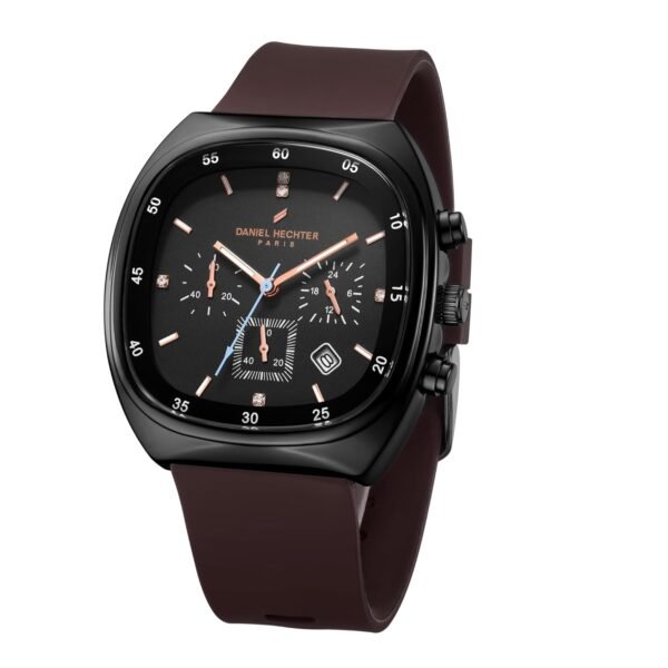 Daniel Hechter Paris Bercy Collection Modern Chronograph Watch for Men with Square Dial and Silicon Band-DHM1001