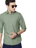 Dennis Lingo Men Cotton Solid Slim Fit Casual Shirts