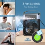 Drumstone (Feel the summer with 15 Years Warranty) Black Portable Air Conditioner Fan, USB Powered Mini Air Cooler for Room, Personal AC Desk Fan with 3 Speed Cooling, Portable