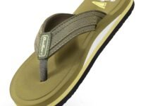 Duosoft Men's Slipper Flip Flops, Black, Anti-Skid Rubber Sole, Superior Shock Absorption, Strong Arch Support, Super Soft