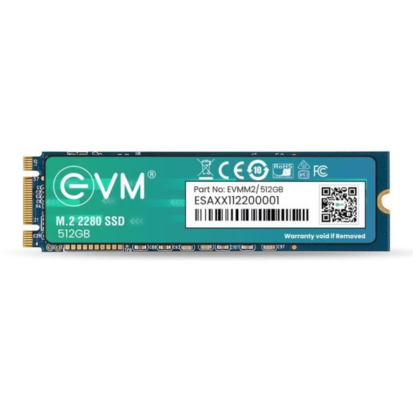EVM 512GB M.2 SATA SSD 2280 | Internal SSD | Up to 540MB/s Read 450MB/s Write | High Speed Laptop Storage | 5 Year Warranty (EVMM2/512GB)
